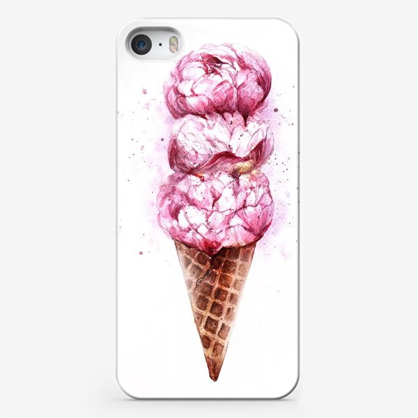 Чехол iPhone «Мороженое с пионами»