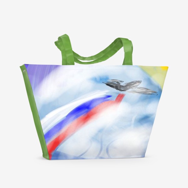 Пляжная сумка «Самолет в небе»