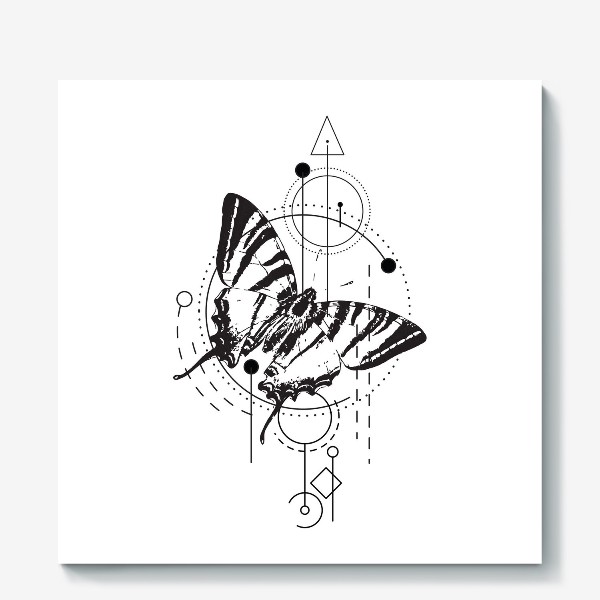 Холст «Butterfly abstract geometry»