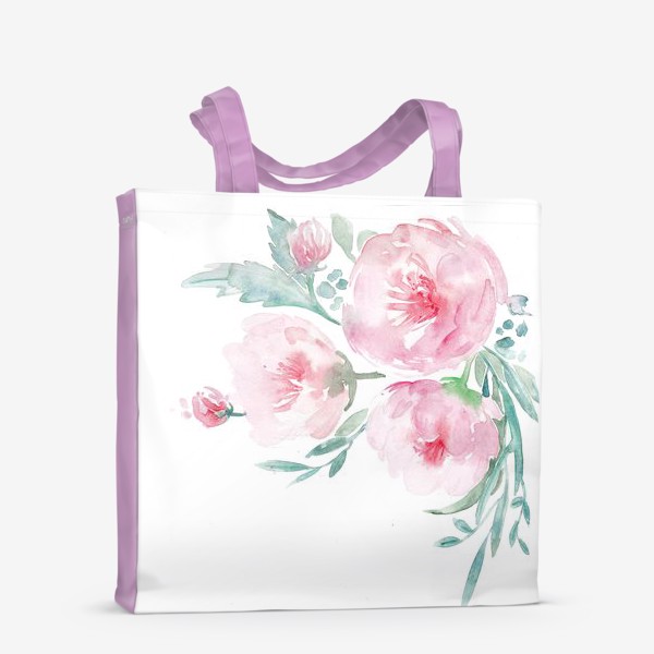 Сумка-шоппер «Нежно-розовые пионы»