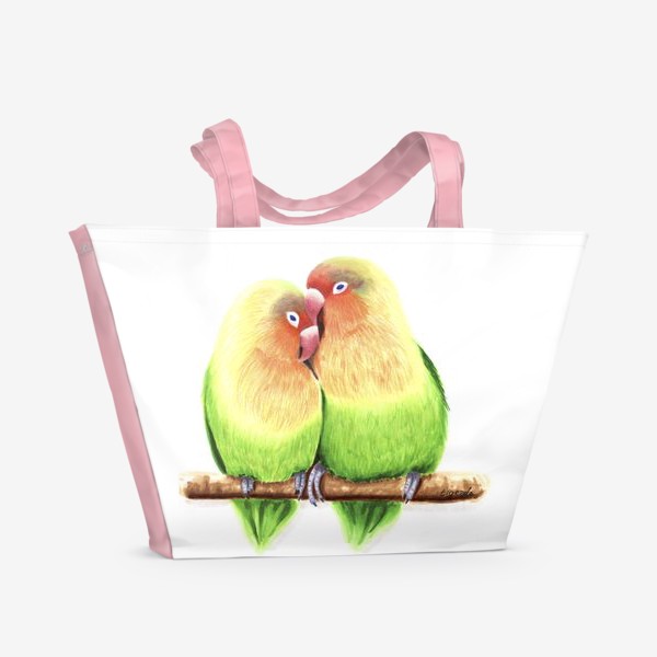 Пляжная сумка &laquo;Попугаи неразлучники &raquo;