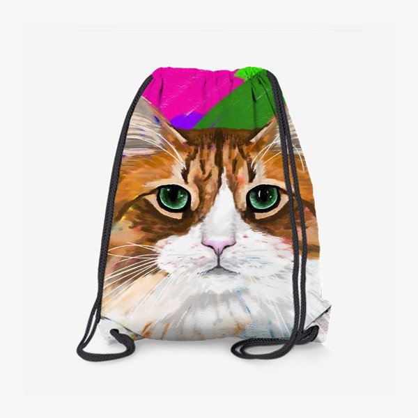 Рюкзак «Бело-рыжая кошка с зелеными глазами»