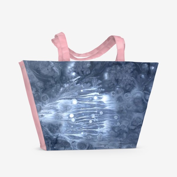 Пляжная сумка «Серо-синяя текстура акрил2.»