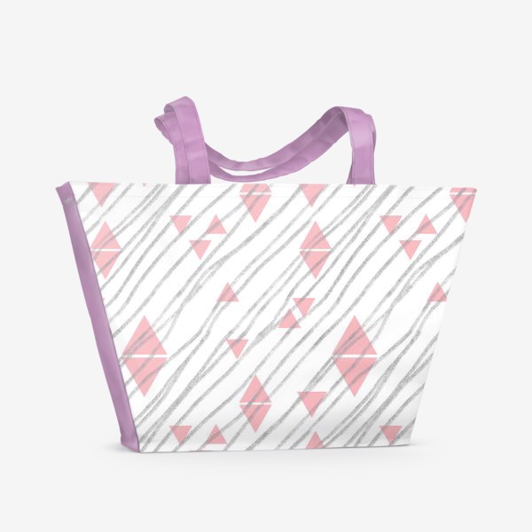 Пляжная сумка «Розовые треугольники»