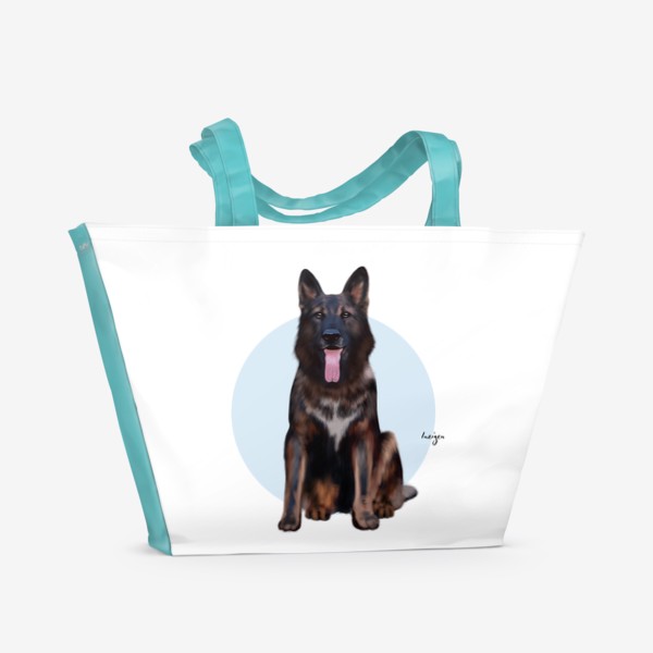 Пляжная сумка «Символ года: собака (овчарка 2)»