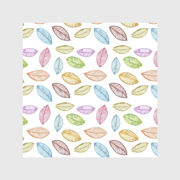Скатерть «Разноцветные акварельные листья на белом фоне»