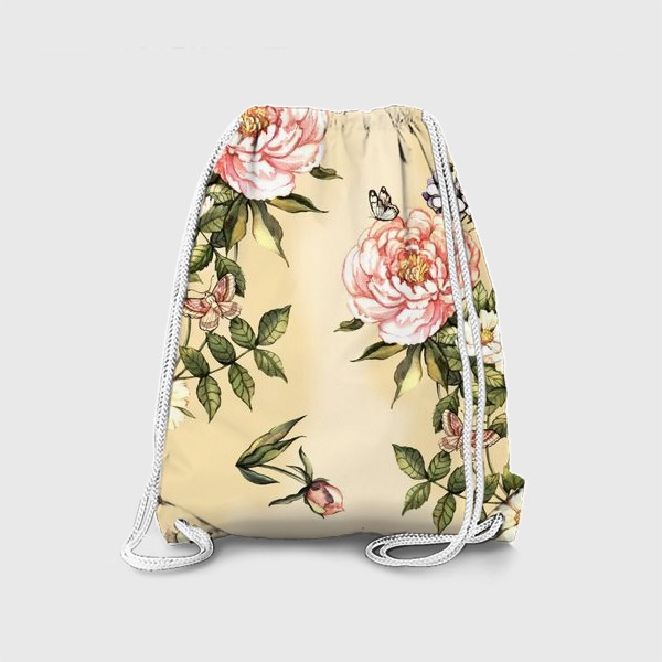 Рюкзак «Винтажный акварельный цветочный узор»