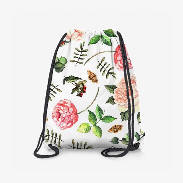 Рюкзак «Паттерн с нежными акварельными цветами»