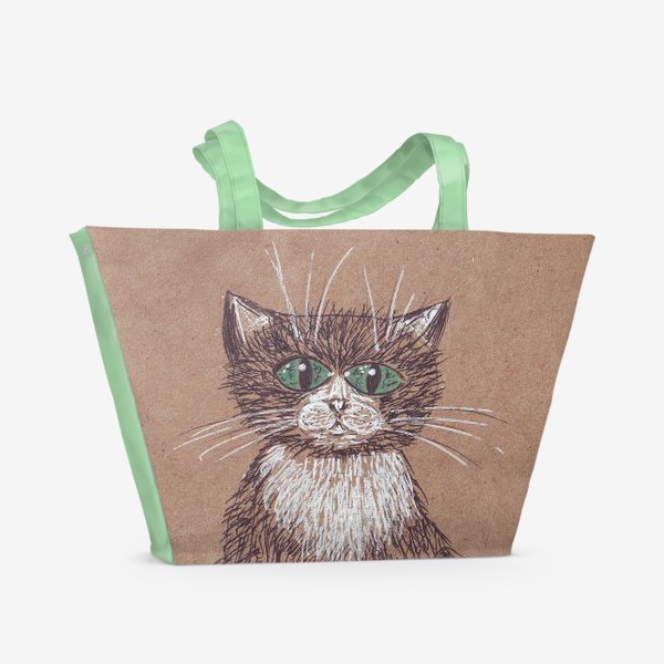 Пляжная сумка «кот крафт»