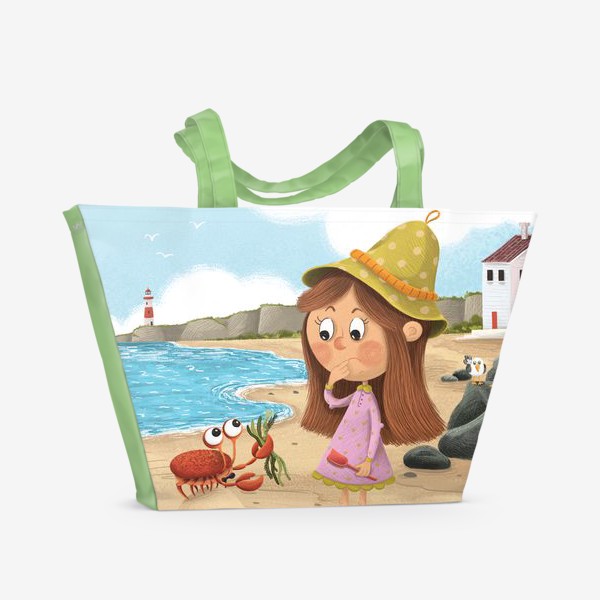 Пляжная сумка «Краб и любовь»