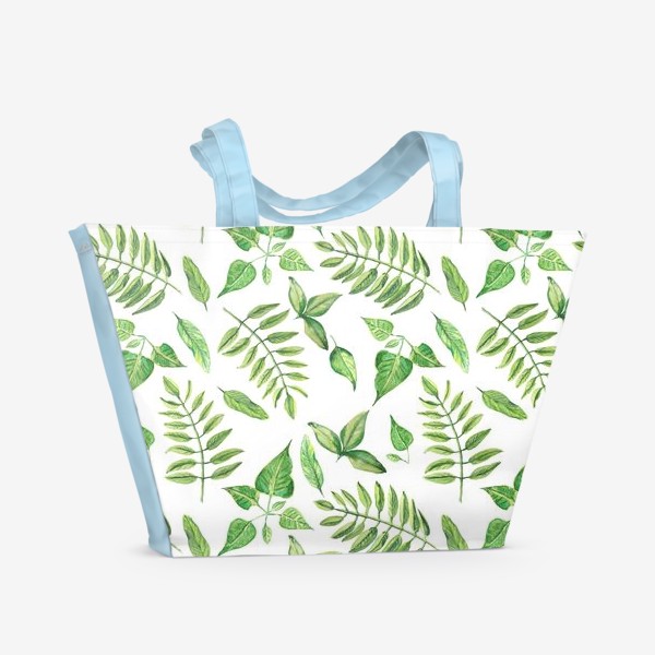 Пляжная сумка «летний узор из листьев»