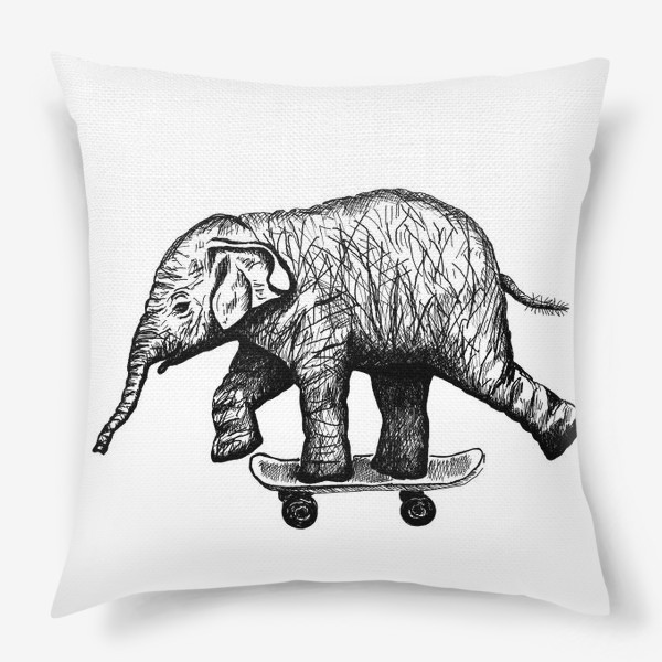 Подушка «Слон на скейте»