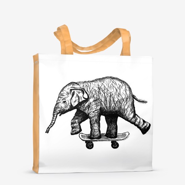 Сумка-шоппер «Слон на скейте»