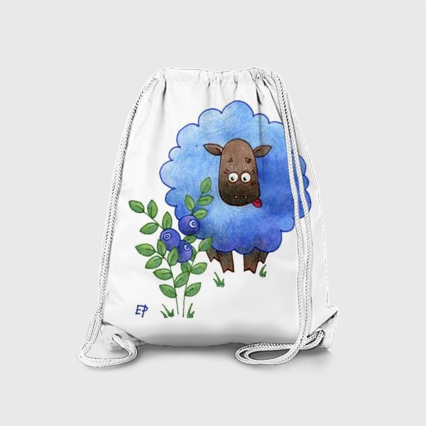 Рюкзак «Голубая овечка и черничка»