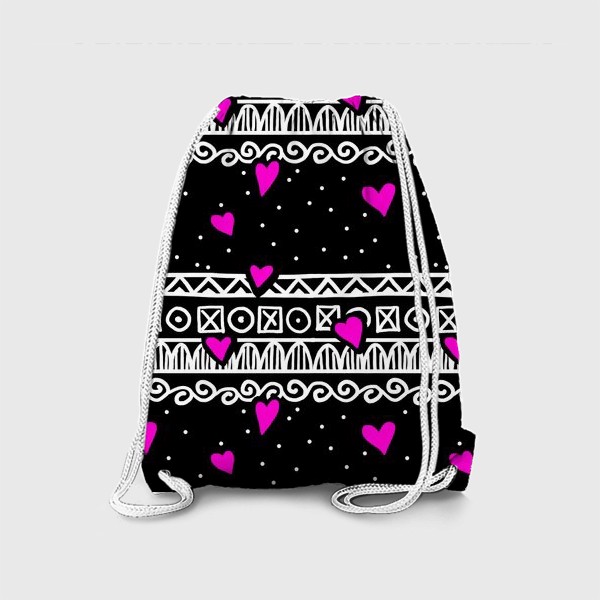 Рюкзак «Орнамент с сердечками»