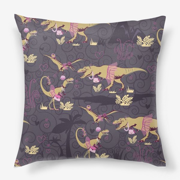 Подушка «Динозавры с сумочками»