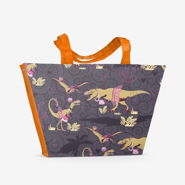 Пляжная сумка «Динозавры с сумочками»