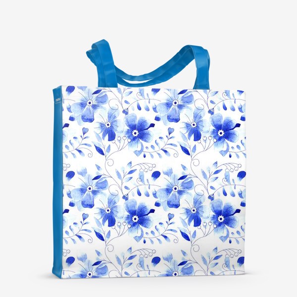 Сумка-шоппер «Паттерн Цветы Синие »