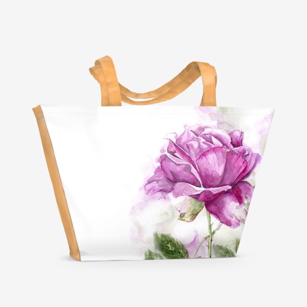 Пляжная сумка «Нежная роза. Акварель»