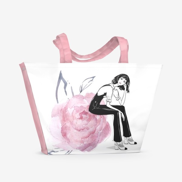 Пляжная сумка «Розовый пион»