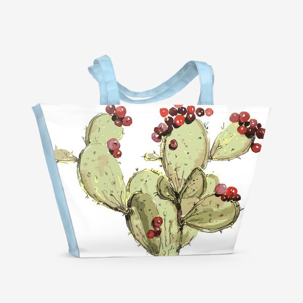 Пляжная сумка «Кактусы-ягодки»