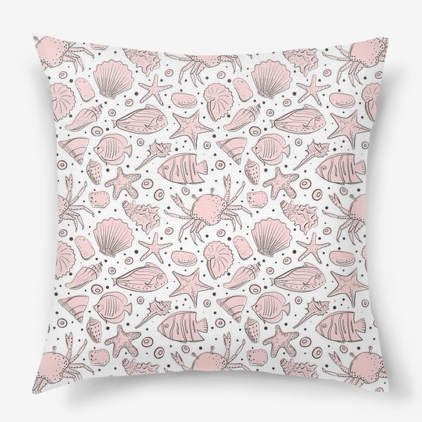 Подушка «Морское дно в розовом цвете»