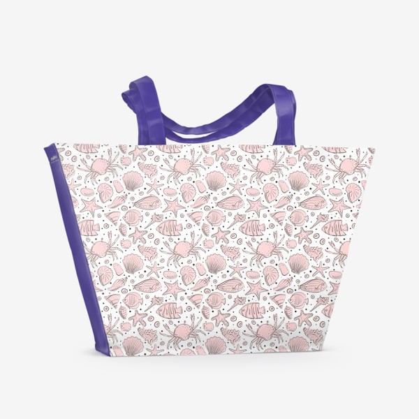 Пляжная сумка «Морское дно в розовом цвете»