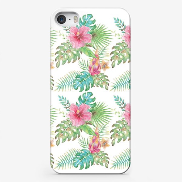 Чехол iPhone «Тропические растения - паттерн»