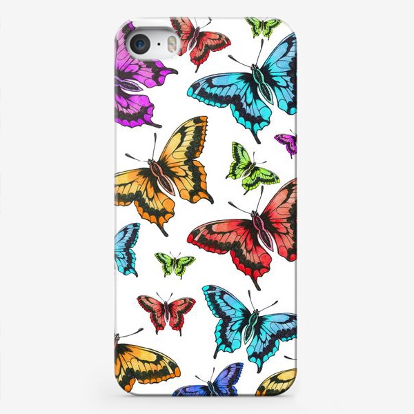 Чехол iPhone «Цветные бабочки»