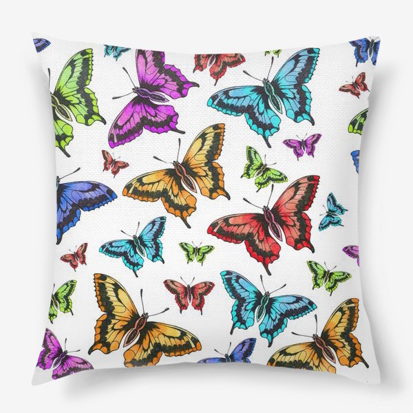 Подушка &laquo;Цветные бабочки&raquo;