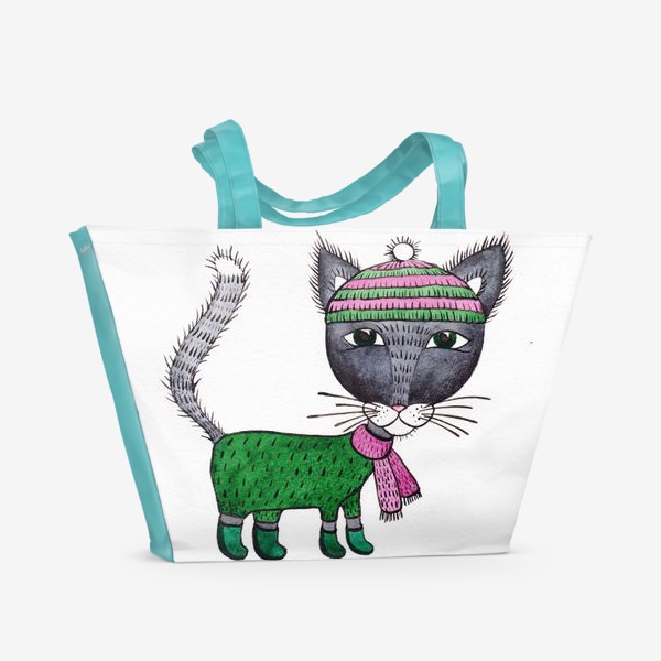 Пляжная сумка «кот »