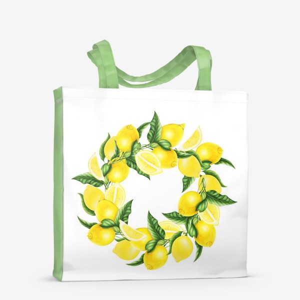 Сумка-шоппер «Венок из лимонов и листьев»