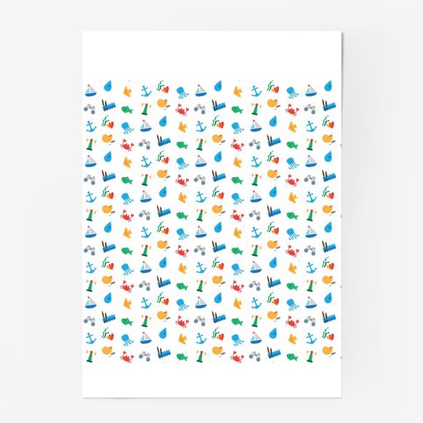Постер «Морской узор для летнего отдыха»