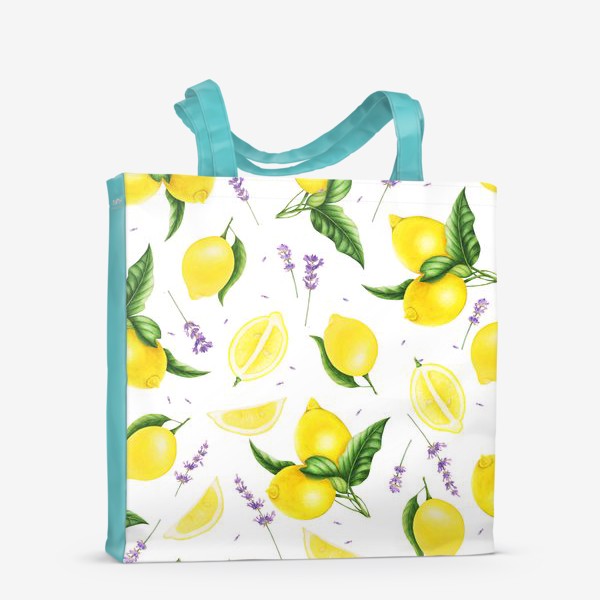 Сумка-шоппер «Сочные яркие лимоны и лаванда»