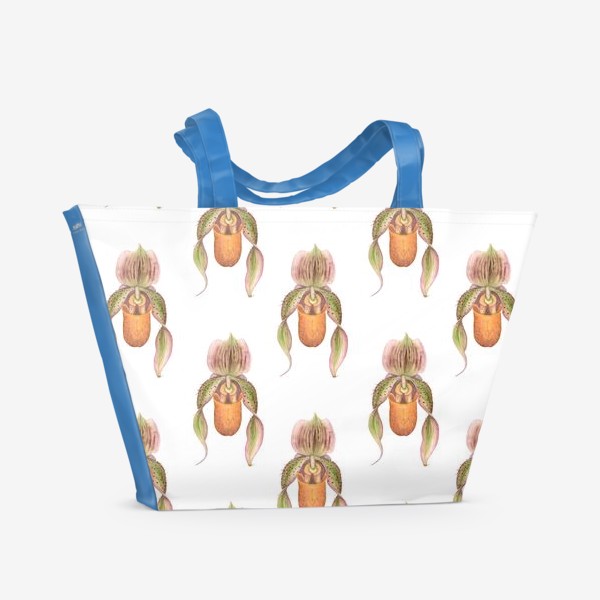 Пляжная сумка «Паттерн Сингапурские орхидеи»