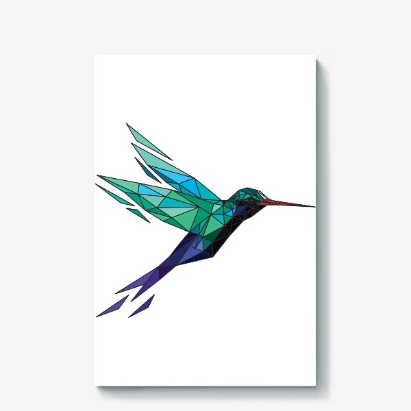 Холст «полигональная колибри»