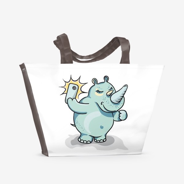 Пляжная сумка «Сэлфи-носорог»