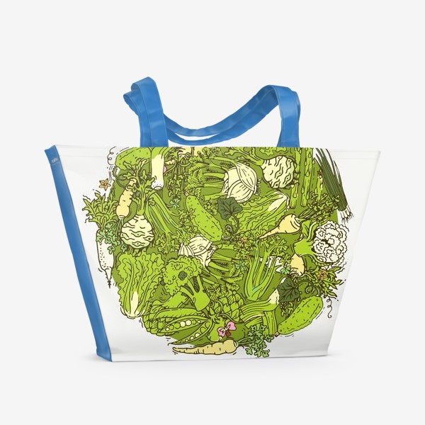 Пляжная сумка «Зеленый букет для веганов»