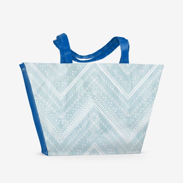 Пляжная сумка «Шеврон на голубом фоне»