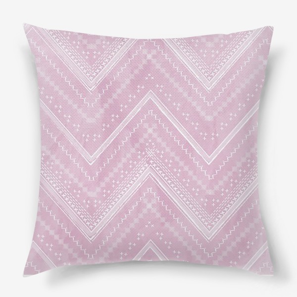 Подушка «Шеврон на розовом фоне»