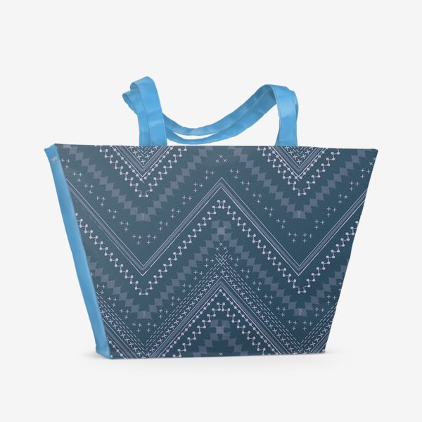 Пляжная сумка «Шеврон на синем фоне»
