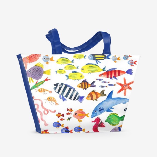 Пляжная сумка «Рыбки. Морские жители»