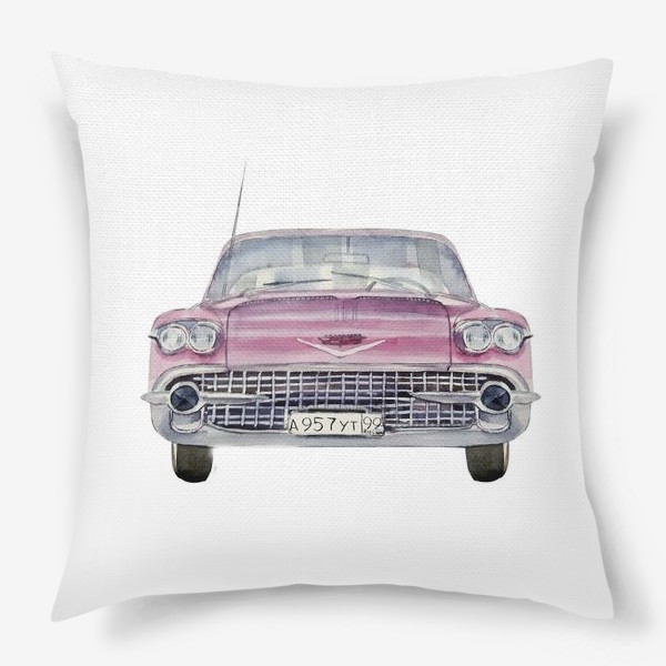 Подушка «розовый ретро автомобиль»