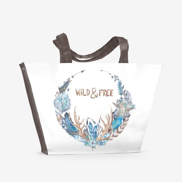 Пляжная сумка «Wild and Free принт в стиле Бохо»
