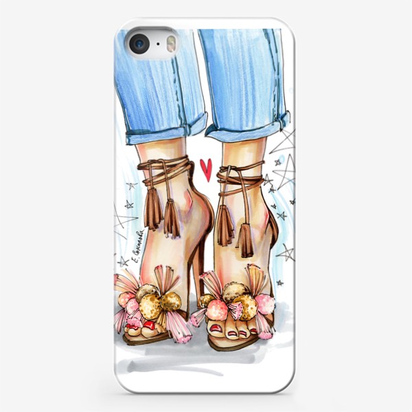 Чехол iPhone «Туфли с помпонами»
