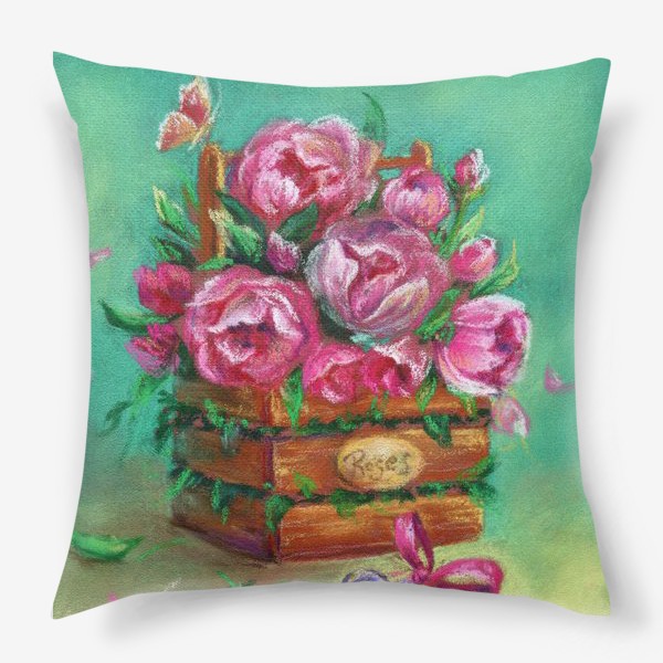 Подушка «Цветы пастелью в стиле прованс»