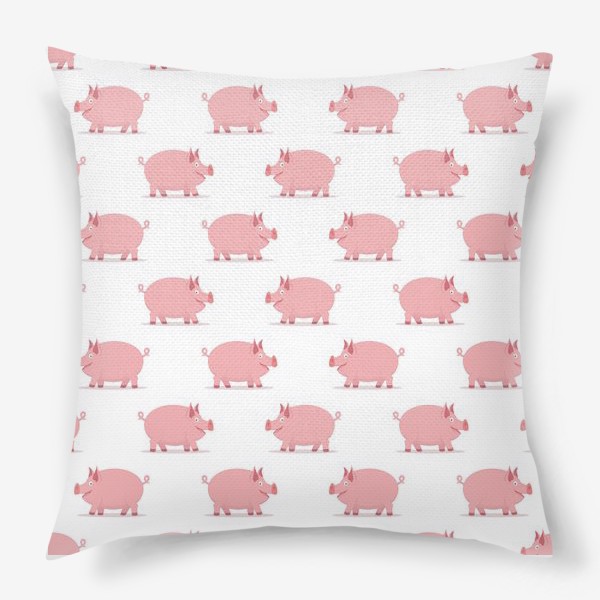 Подушка «Паттерн со свинками»