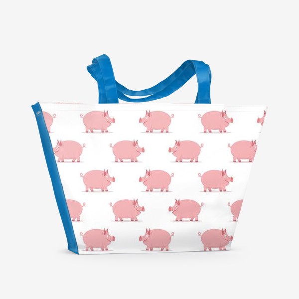 Пляжная сумка «Паттерн со свинками»