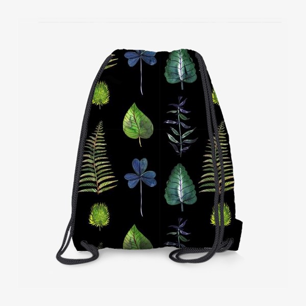 Рюкзак «Ботаника: Листья на черном»