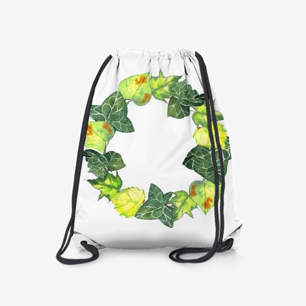 Рюкзак «венок зеленые и желтые листья»